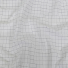 Italian White and Meteorite Gridded Checks Stretch Cotton Shirting | Mood Fabrics