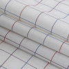 White, Adrenaline Rush and Nebulas Blue Gridded Checks Cotton Shirting - Folded | Mood Fabrics