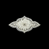 Vintage White Beaded and Rhinestone Floral Diamond Shaped Applique - 5.75 x 2.875 | Mood Fabrics