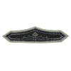 Vintage Gunmetal and Black Large Geometric Glass Beaded Applique - 4.5" x 19.75" | Mood Fabrics