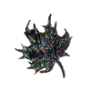 Vintage Black Iris Sequins and Bugle Beaded Small Leaf Applique - 3.75 x 3 - Detail | Mood Fabrics