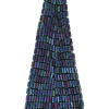 Vintage Blue Iris Bugle Beaded Triangle Applique - 5 x 1.875 - Detail | Mood Fabrics