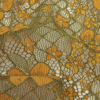 Radiant Yellow and Olive Floral Corded Lace - Detail | Mood Fabrics