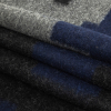 Navy, Charcoal Gray and Black Abstract Wool Double Cloth - Folded | Mood Fabrics