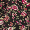 Black and Pink Minute Floral Printed Stretch Cotton Denim - Detail | Mood Fabrics