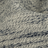 Twilight Blue and Lily White Striated Loopy Cotton Woven - Detail | Mood Fabrics