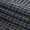 Italian Estate Blue, Gray and Brown Tattersall Check Super 100 Wool and Cashmere Suiting - Folded | Mood Fabrics
