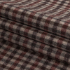 Italian Rose and Brown Tattersall Check Super 100 Wool and Cashmere Suiting - Folded | Mood Fabrics