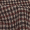 Italian Rose and Brown Tattersall Check Super 100 Wool and Cashmere Suiting - Detail | Mood Fabrics