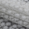 White Daisy Embroidered Netting with Clear Baby Sequins - Folded | Mood Fabrics