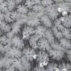 White Daisy Embroidered Netting with Clear Baby Sequins - Detail | Mood Fabrics