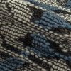 Steel Blue and Brilliant White Snowflakes Lace-Like Wool Knit - Folded | Mood Fabrics