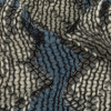 Steel Blue and Brilliant White Snowflakes Lace-Like Wool Knit - Detail | Mood Fabrics