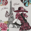 French Pearl and Pink J'Adore Paris Cotton Blend Oversized Square Patch - 18.875 | Mood Fabrics
