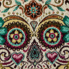 French Teal and Multicolored Sugar Mandalas Oversized Square Patch - 18.875 - Detail | Mood Fabrics