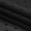 Famous Australian Designer Black Flocked Polka Dots Crinkled Polyester Georgette - Folded | Mood Fabrics