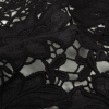 Famous Australian Designer Black Floral Guipure Lace with Scalloped Edges - Detail | Mood Fabrics