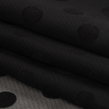 Famous Australian Designer Black Polyester Chiffon with Satin Burnout Polka Dots - Folded | Mood Fabrics