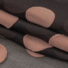 Famous Australian Designer Black and Rose Large Satin Polka Dots Burnout Chiffon - Folded | Mood Fabrics