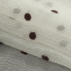 Famous Australian Designer Coconut Milk and Chocolate Embroidered Dots Crinkled Silk Georgette - Folded | Mood Fabrics