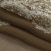 Famous Australian Designer Khaki and Lily White Paisley Crinkled Silk Chiffon - Folded | Mood Fabrics