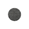 Black and White Houndstooth Fabric Covered Wool and Metal Sew On Button - 30L/19mm - Detail | Mood Fabrics