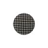 Black and White Houndstooth Fabric Covered Wool and Metal Sew On Button - 30L/19mm | Mood Fabrics