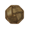 Italian Matte Gold Plated Faux Woven Shank Back Button - 44L/28mm | Mood Fabrics