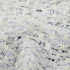 White Stretch Sequinned Floral Lace with Chevron Ribbon Detailing - Detail | Mood Fabrics