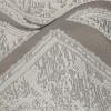 Silver and Brilliant White Geometric Burnout Jacquard - Detail | Mood Fabrics
