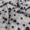 Fancy Purple Pearled Navy Mesh/Lace - Detail | Mood Fabrics