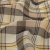 Yellow, Peach and Black Plaid Springy Cotton Voile - Detail | Mood Fabrics