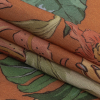 Tangerine and Celadon Tint Floral Viscose Batiste - Folded | Mood Fabrics