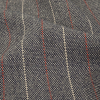 Alvin Valley Italian Navy, Red and White Striped Wool Tweed Suiting - Detail | Mood Fabrics