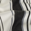 Denim, Gray and White Barcode Striped Rayon Twill - Detail | Mood Fabrics