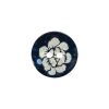 Sapphire and Ivory Iridescent Lacquered Floral 2-Hole Shell Button - 28L/18mm | Mood Fabrics