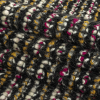 Magenta, Ceylon Yellow, and Black Striped Chunky Sweater Knit - Folded | Mood Fabrics