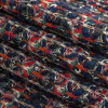 Navy and Red Striated Chunky Wool Knit - Folded | Mood Fabrics