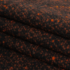 Black and Orange Speckled Brushed Woolen Woven - Folded | Mood Fabrics