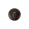 Italian Dark Brown Basketweave Embossed Faux Leather Button - 28L/18mm - Detail | Mood Fabrics