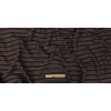 Italian Black and Cloud Dancer Striped Rayon Twill with Brown Satin-Faced Stripes - Full | Mood Fabrics