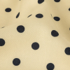 Italian Cream and Navy Polka Dots Rayon Twill - Detail | Mood Fabrics