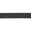 Phantom and White Polka Dots Grosgrain Ribbon - 0.625 - Detail | Mood Fabrics