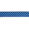 Deep Ultramarine and White Polka Dots Grosgrain Ribbon - 0.625 - Detail | Mood Fabrics