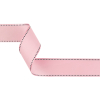 Pink Marshmallow Woven Ribbon with Navy Blazer and White Stitched Border - 1.5 | Mood Fabrics