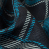 Black Iris, Bright Blue and Gray Plaid Polyester Satin Lining - Detail | Mood Fabrics
