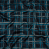 Black Iris, Bright Blue and Gray Plaid Polyester Satin Lining | Mood Fabrics