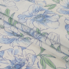 Blue, Green, and White Floral Cotton Jersey - Folded | Mood Fabrics