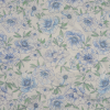 Blue, Green, and White Floral Cotton Jersey | Mood Fabrics