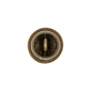 Matte Camo and Brass Shallow Plate Plastic and Metal Shank Back Button - 24L/15mm - Detail | Mood Fabrics